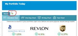 Location of the Open Postions export button on the dashboard